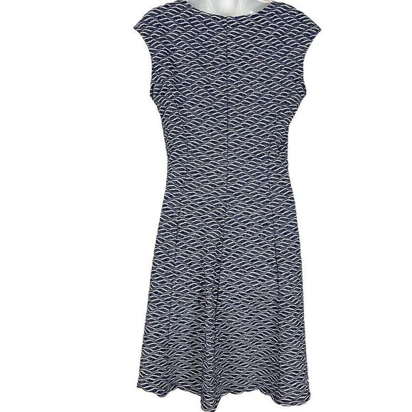 RN Studio by Ronni Nicole Womens Navy White Stretch Knit Cap Sleeve Dress sz 6 - Picture 14 of 16